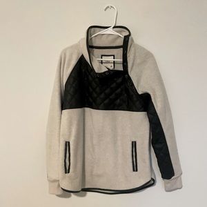 Abercrombie Fleece and leather pullover size M